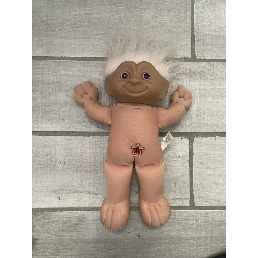 Vintage Treasure Troll Doll Pink Star Belly Button Pink Hair‎ Collectors 1991